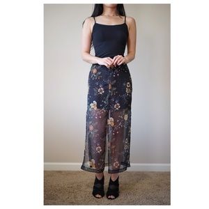 Topshop sheer black maxi skirt